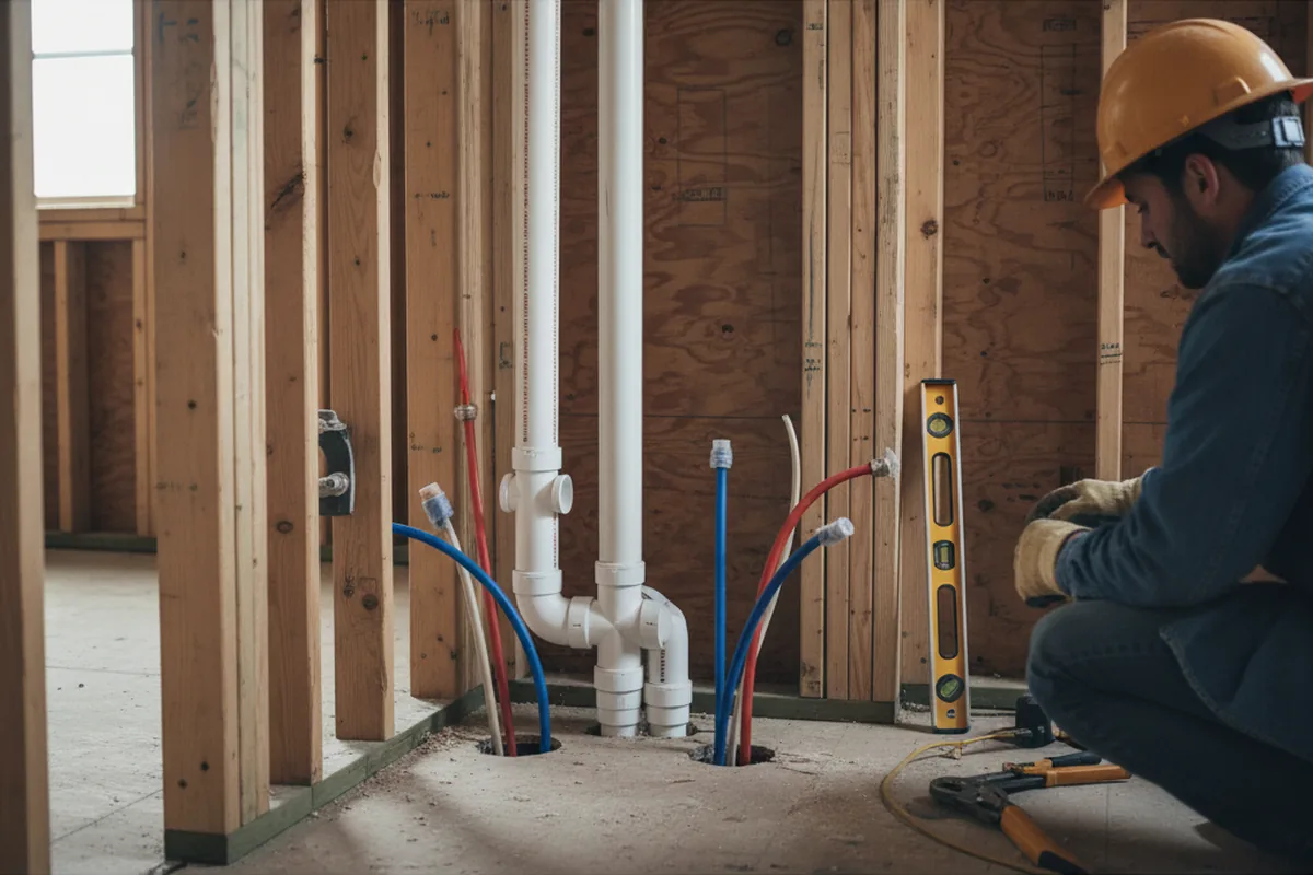 Drain and supply rough-in during Drain Cleaning in California City